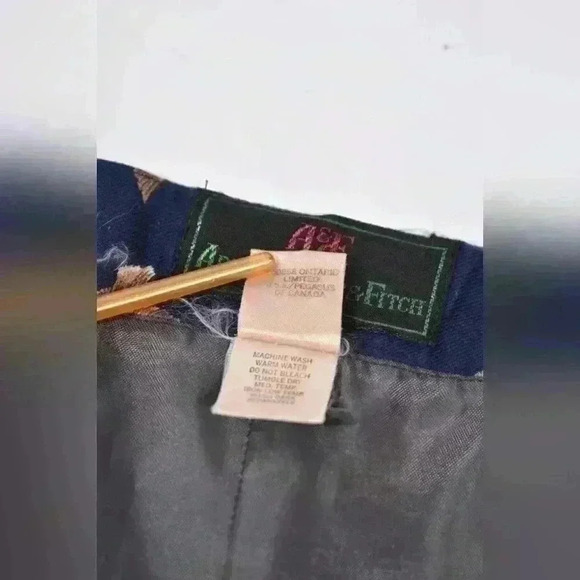 Vintage ABERCROMBIE & FITCH Navy Pheasant Hunt Preppy Skirt Small 0 XS Canada - Picture 8 of 9